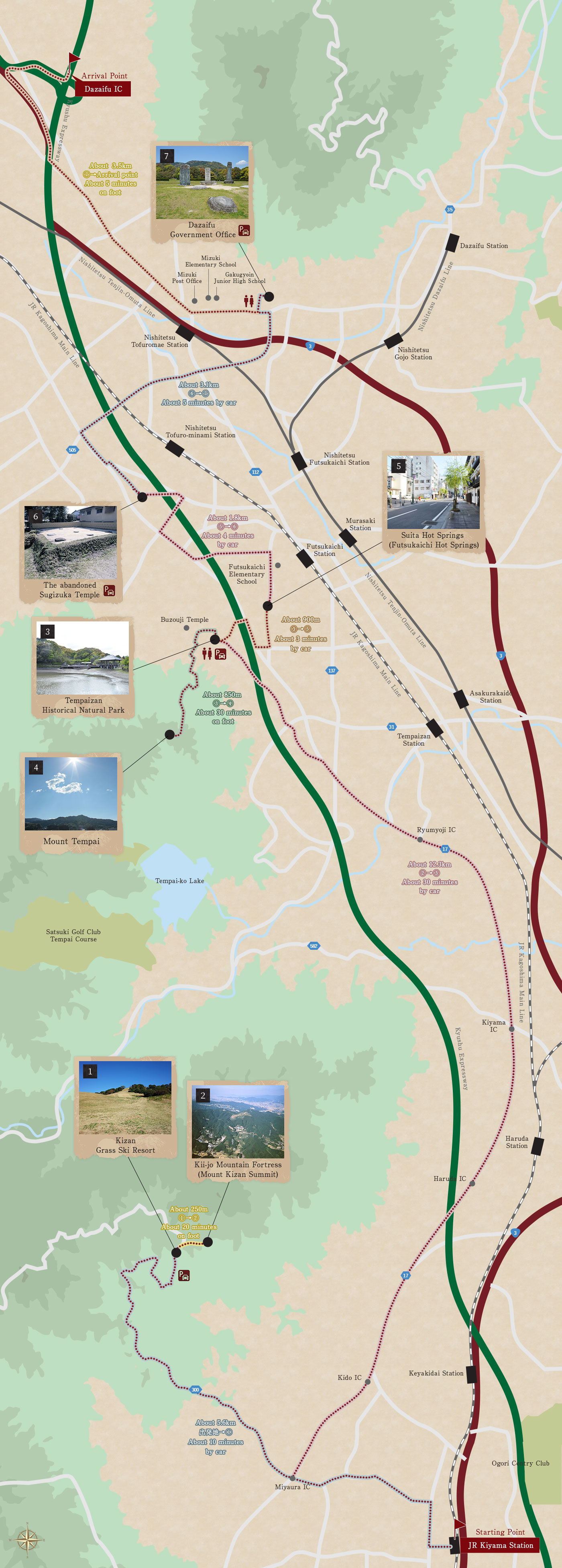 The “Western Capital” Prayer and Man'yoshu Course／Southbound Courseマップ