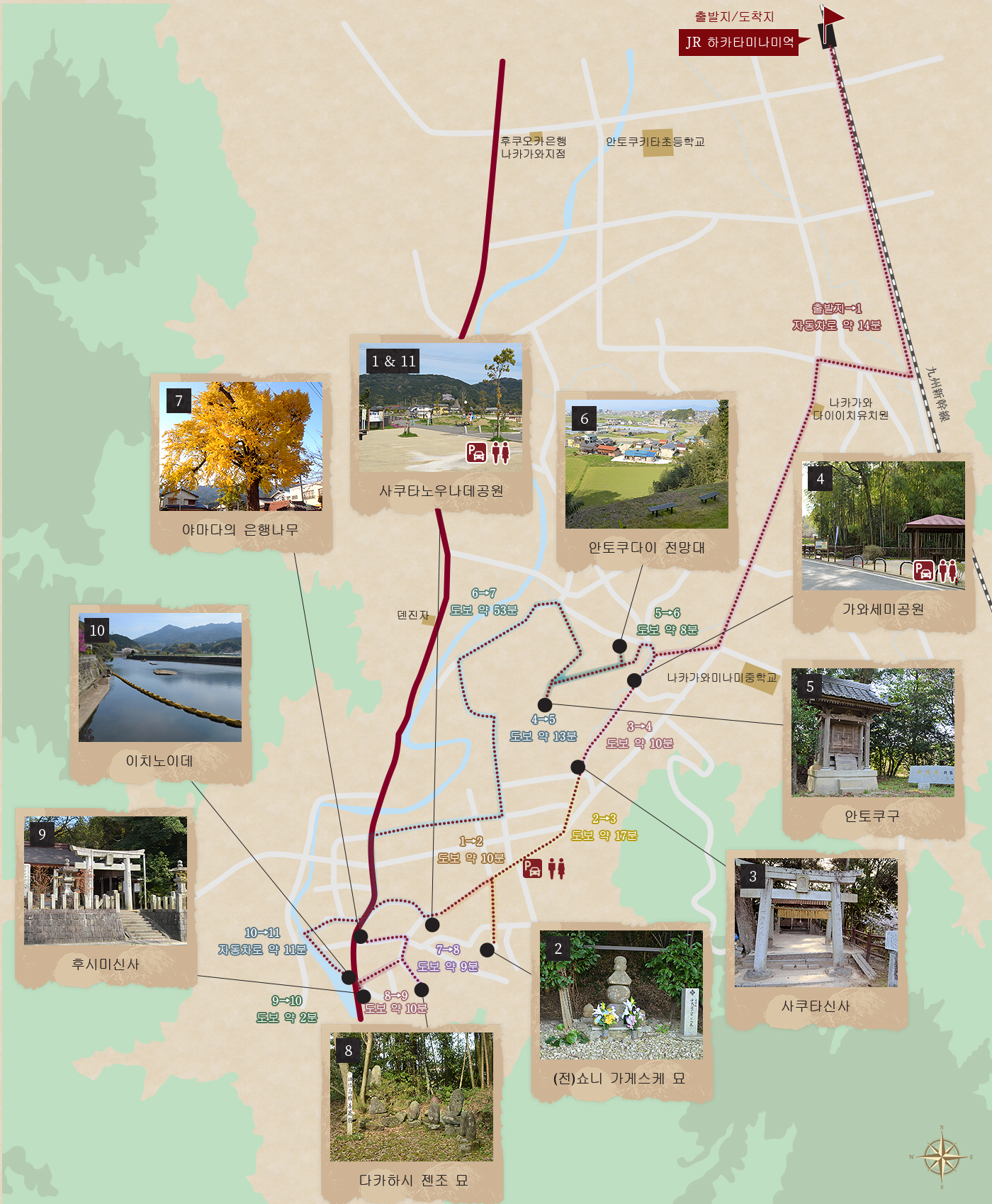 나카가와시 추천 플랜 지도